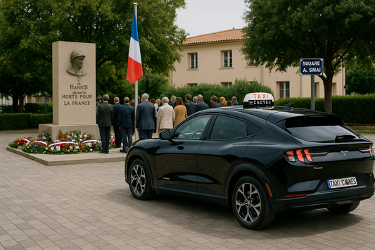 Taxi Cagnes Nicolas 🚖 Présent à Cagnes-sur-Mer lors de l’hommage aux Harkis au Square du 8 Mai. Service local, fiable et disponible 24/7.