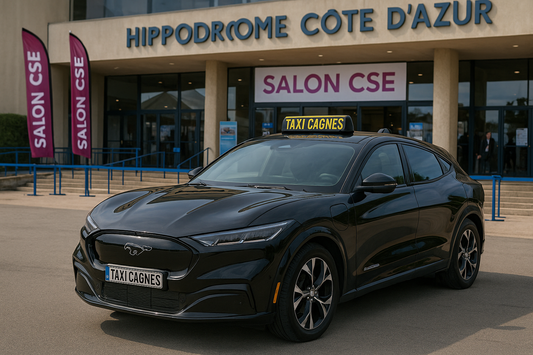 Taxi Cagnes Nicolas 🚖 Présent à l’Hippodrome de la Côte d’Azur pour le Salon CSE. Confort, ponctualité et proximité à Cagnes-sur-Mer.
