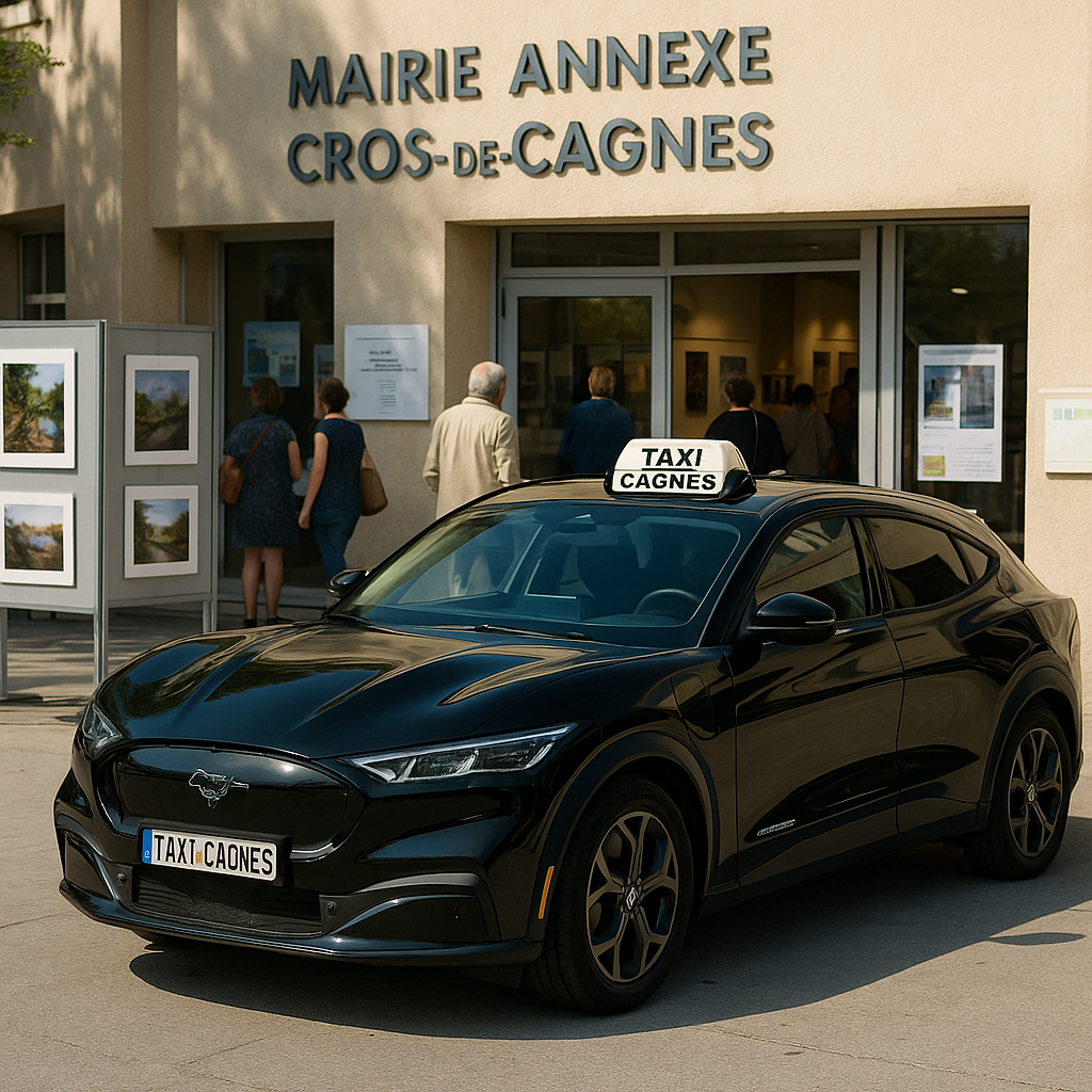 Taxi Cagnes Nicolas 🚖 Présent au Cros-de-Cagnes devant la mairie annexe pour l’exposition photo “Imaginer”. Service local, disponible 24/7. Image