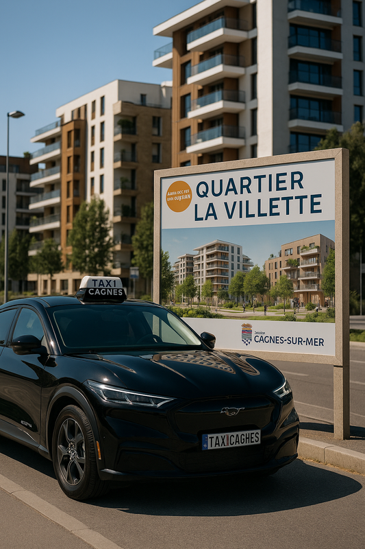 Taxi Cagnes Nicolas 🚖 Présent à l’écoquartier de la Villette, symbole du Cagnes-sur-Mer moderne. Service local fiable et disponible 24/7.